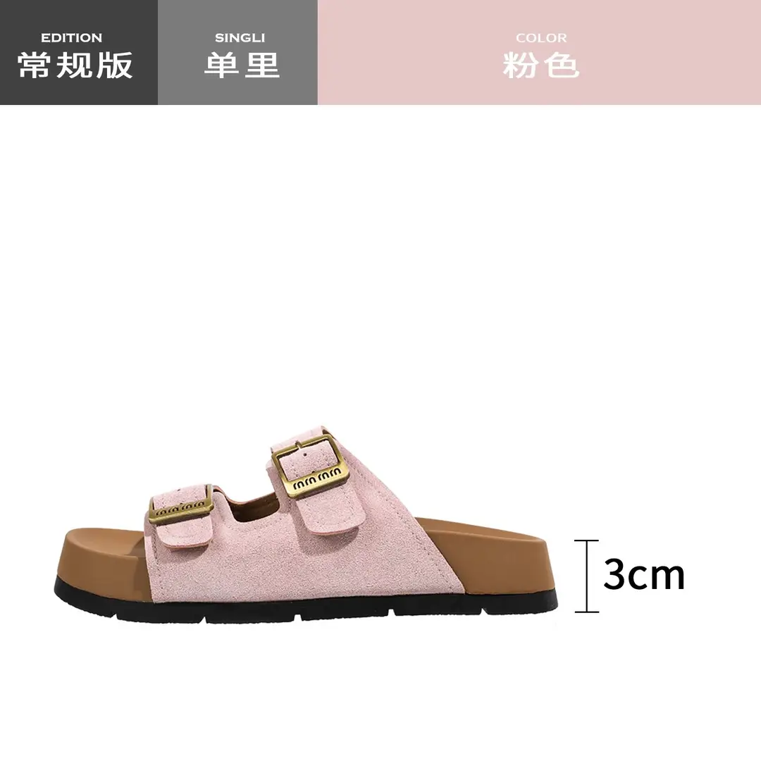 Platform Thick-Soled Slippers for Women's Summer Outer Wear Ins Trend 2025 New Retro with Skirt Heightening Birkenstock Sandals - Image 3