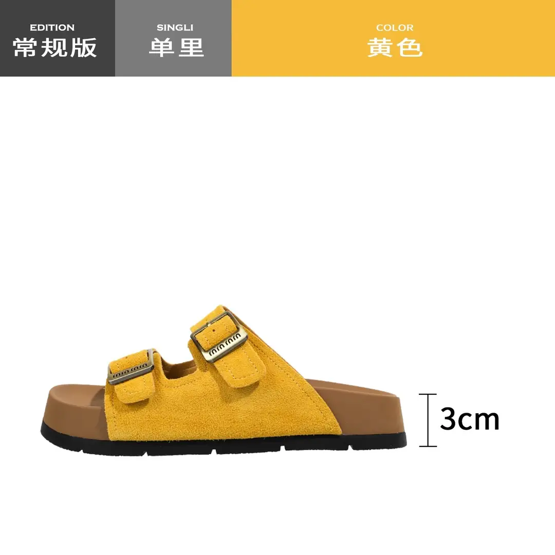 Platform Thick-Soled Slippers for Women's Summer Outer Wear Ins Trend 2025 New Retro with Skirt Heightening Birkenstock Sandals - Image 4