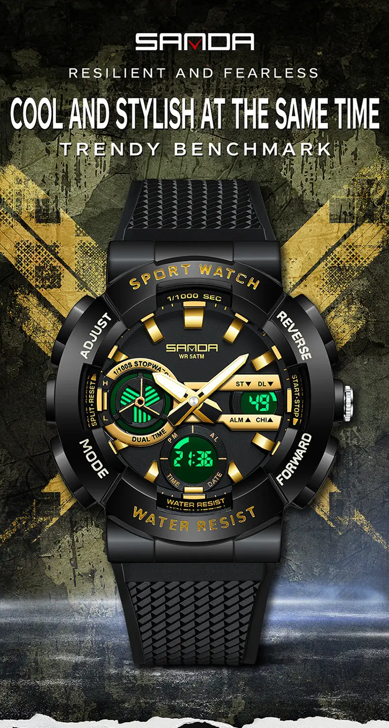 Sanda Multi-Function Outdoor Swimming Watch 110m Waterproof — feature 25