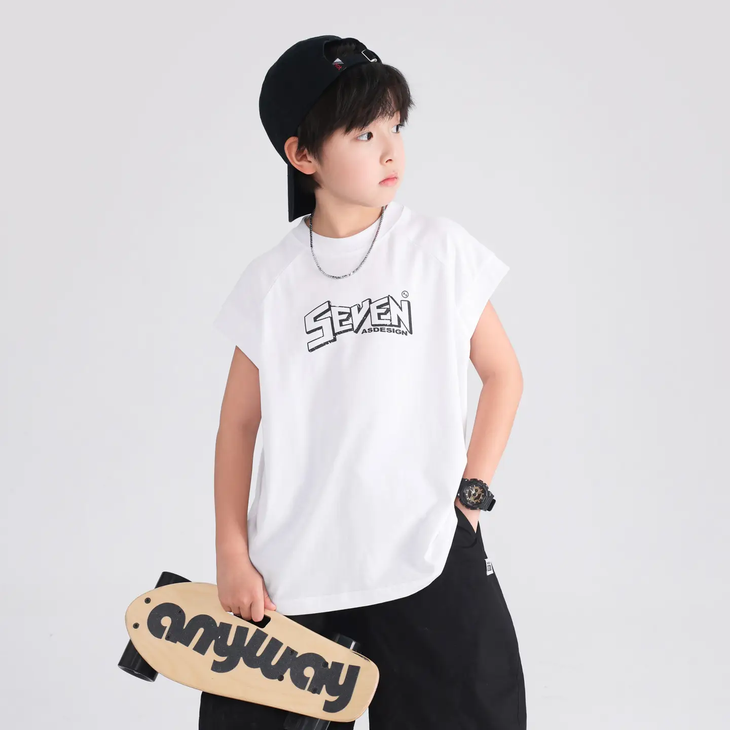 Boys Sleeveless Pure Cotton Vest T-Shirt White 2026 - Image 6