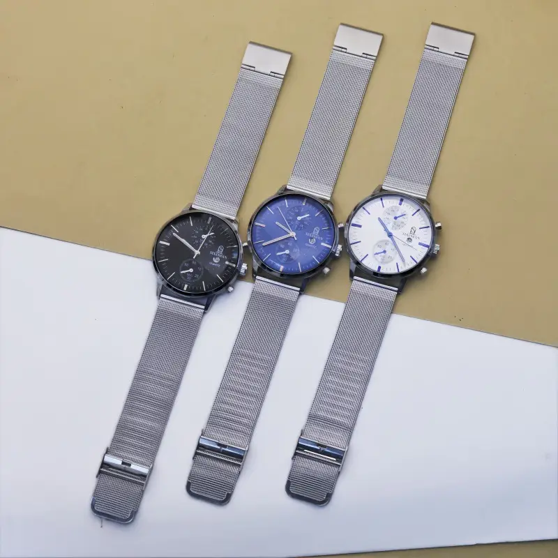 Men's Mechanical Quartz Watch with Stainless Steel Band