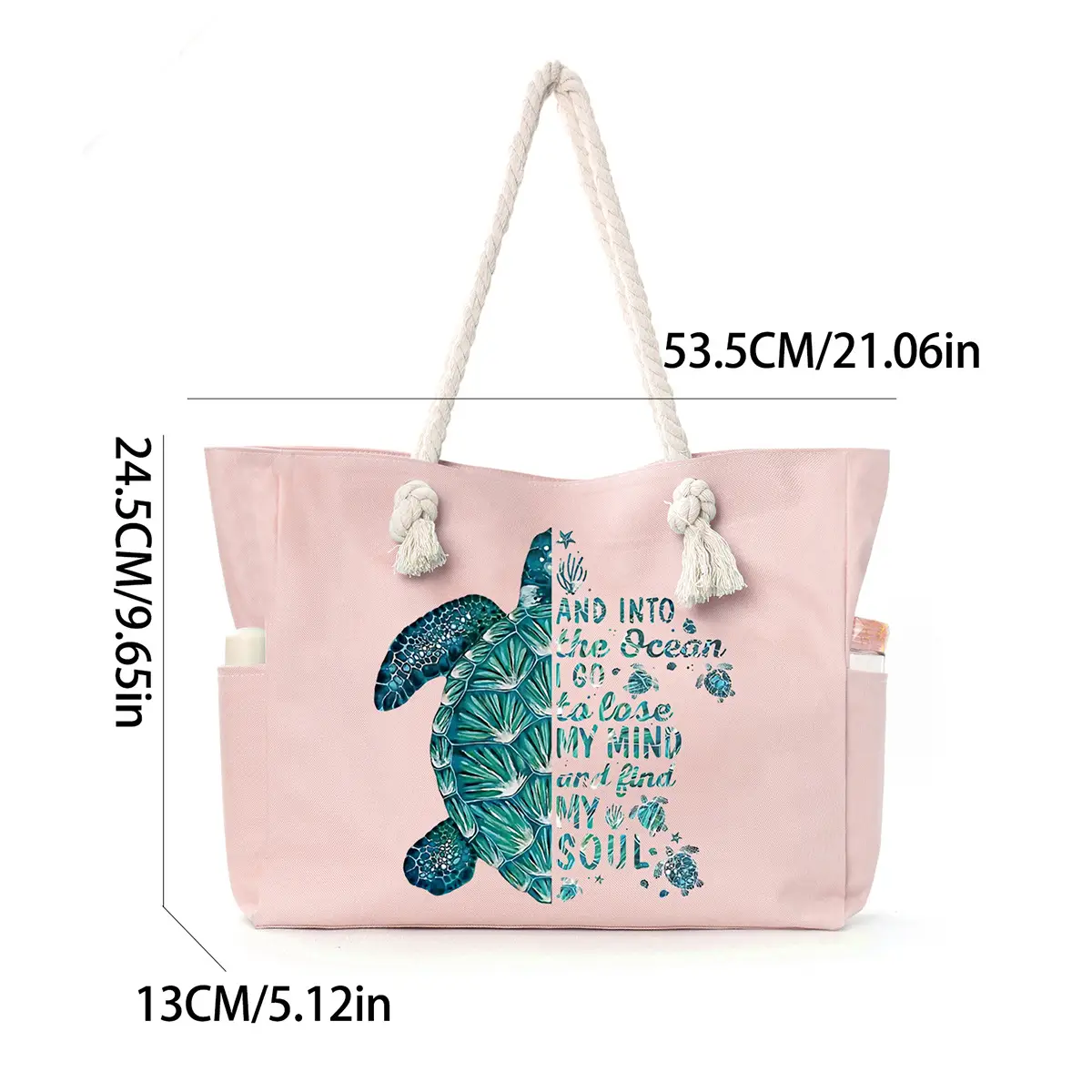 Turtle Print Cross-Border Women's Canvas Bag - Image 7