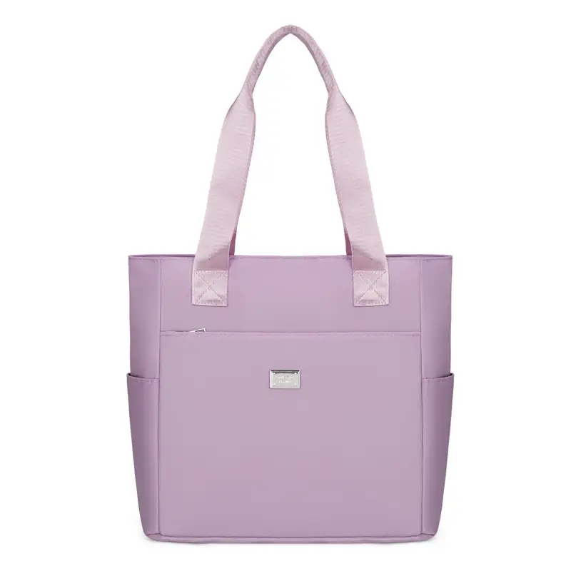 Pink Large Capacity Oxford Tote Bag for Travel & Commute - Image 11