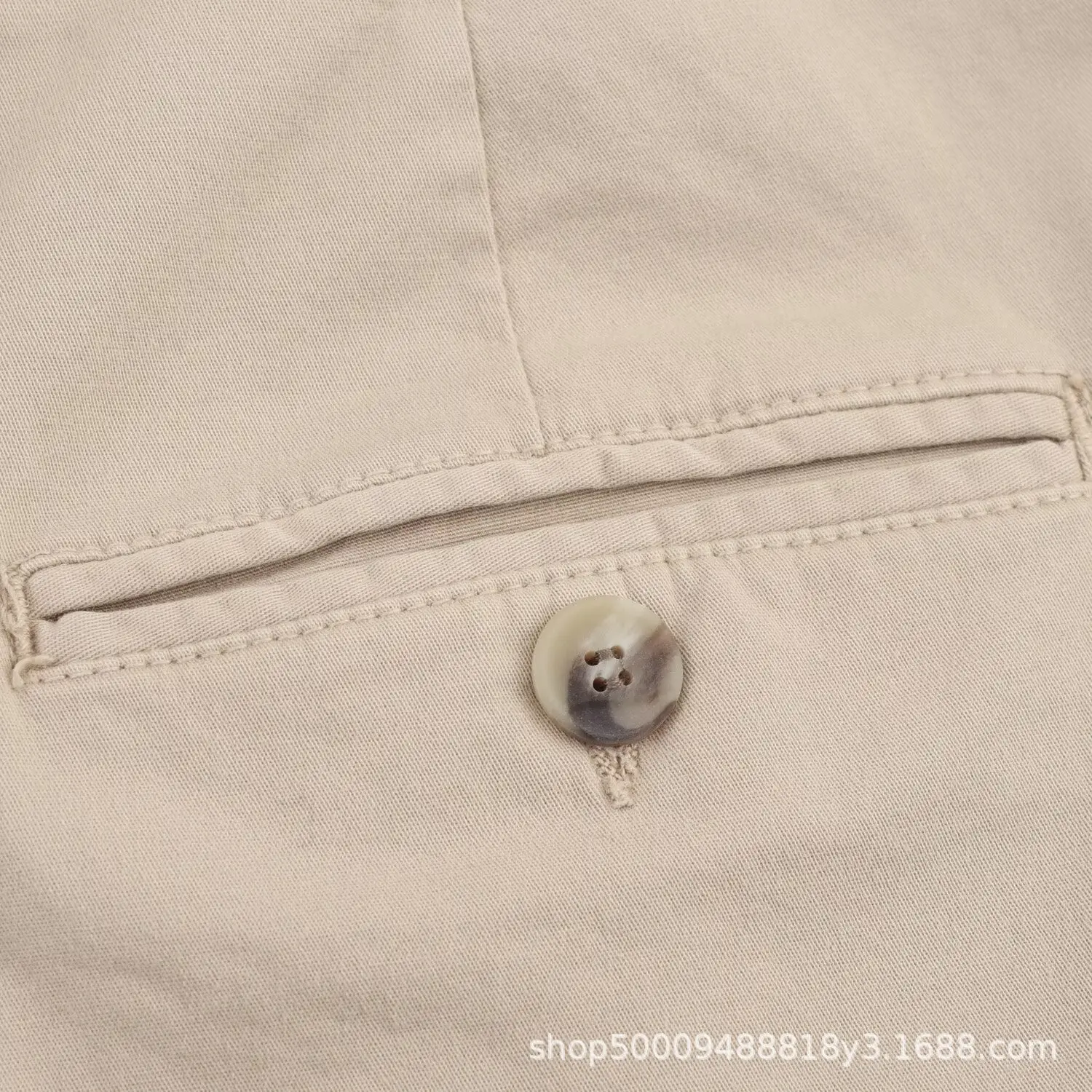 Men's White & Beige Belted Shorts 2943898 — feature 16
