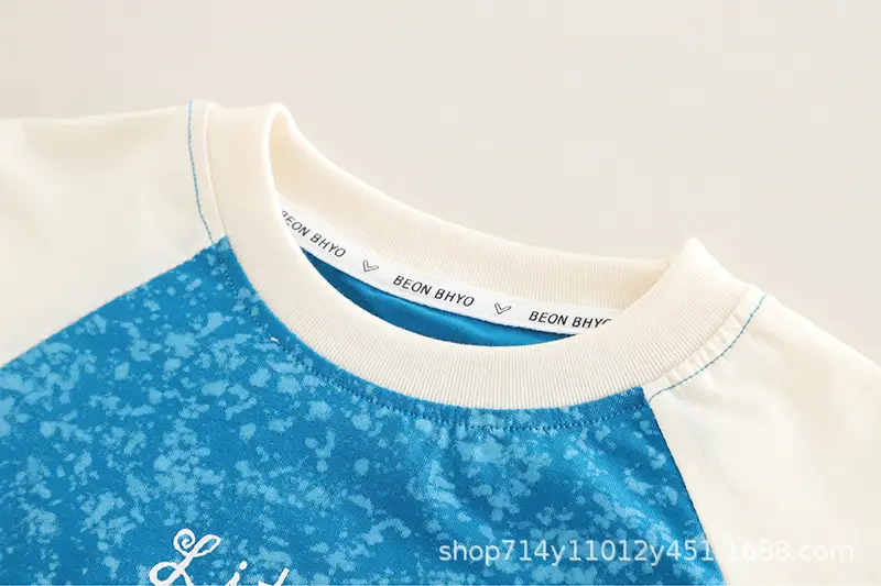 Kids Letter Print T-Shirt Shorts Set White Grey — feature 16
