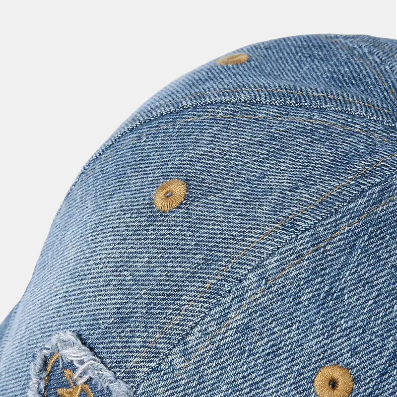 Retro Denim Baseball Cap with Embroidered Patch - Image 4