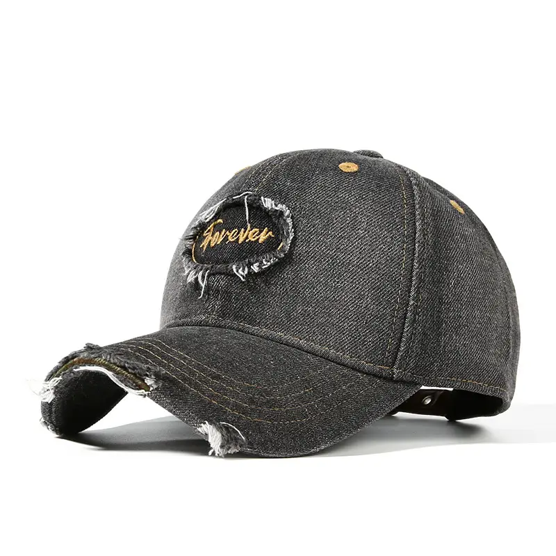 Retro Denim Baseball Cap with Embroidered Patch - Image 7