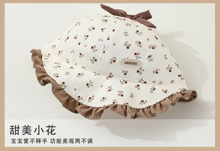 Retro Bow Baby Hat Pink Peaked Cap Small Month Old — feature 11