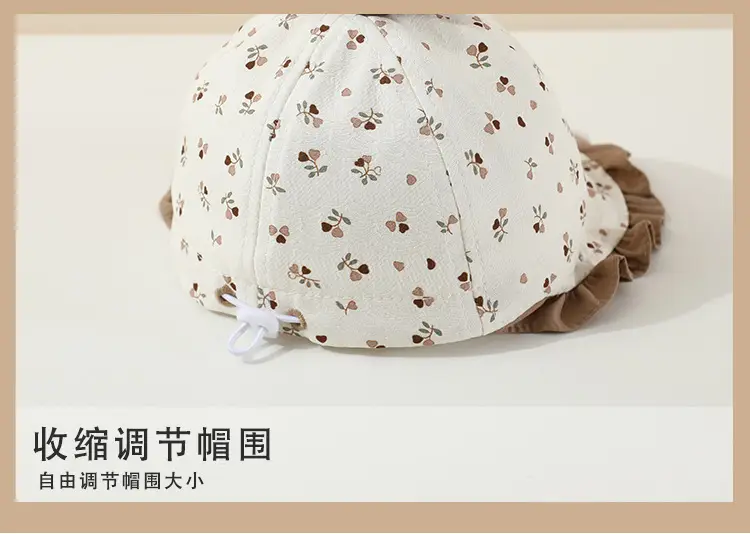 Retro Bow Baby Hat Pink Peaked Cap Small Month Old — feature 12