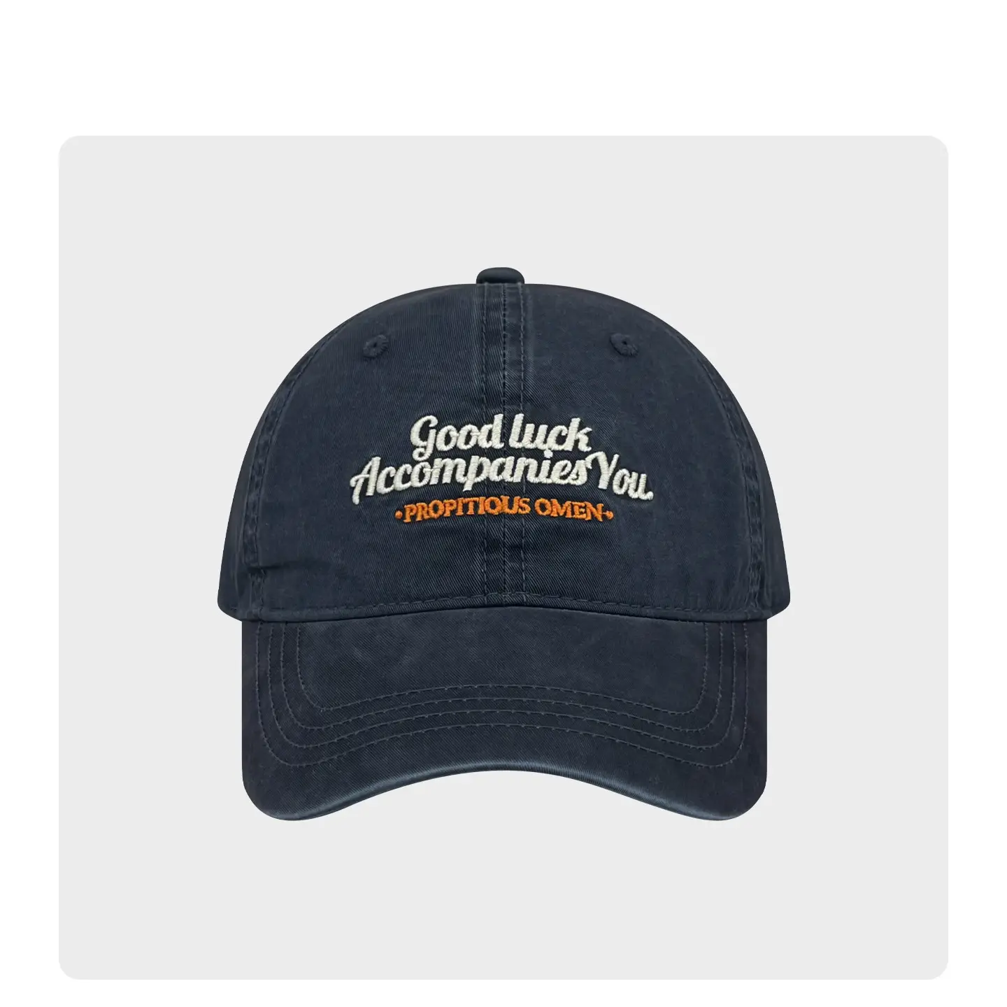 Women Washed Letter Embroidery Cap Navy 2025 - Image 4