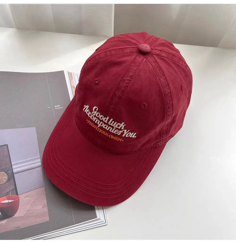 Women Washed Letter Embroidery Cap Navy 2025 — feature 11