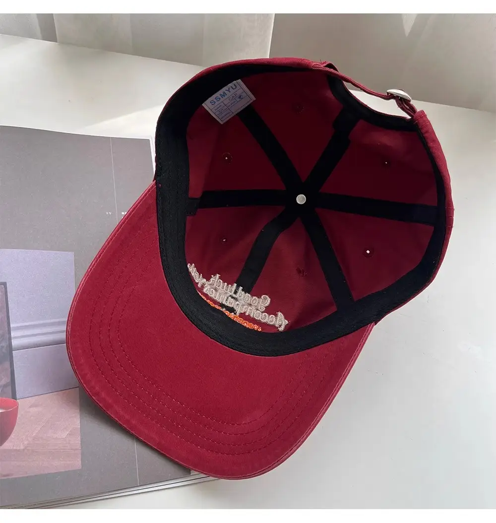 Women Washed Letter Embroidery Cap Navy 2025 — feature 12