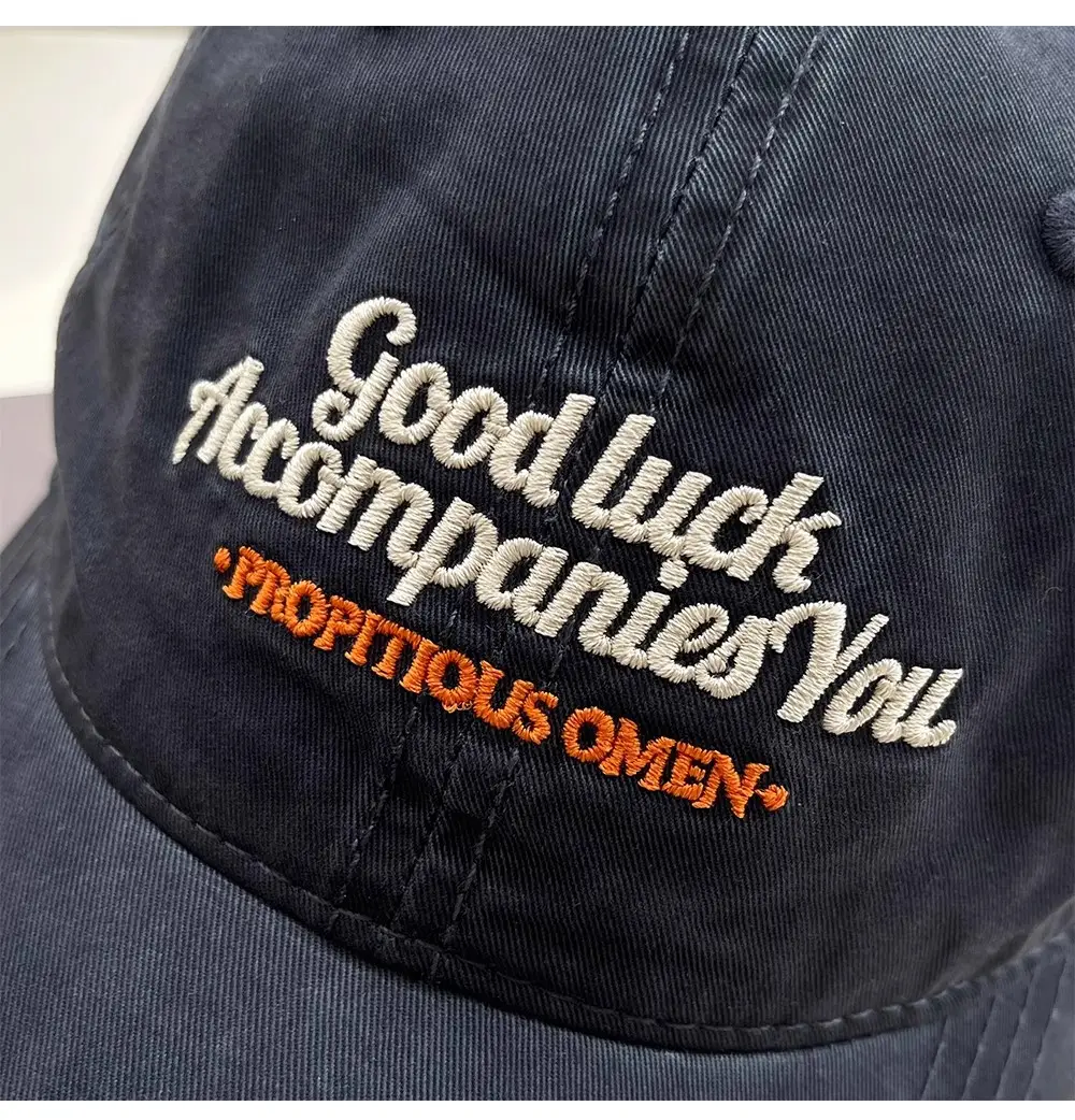 Women Washed Letter Embroidery Cap Navy 2025 — feature 19