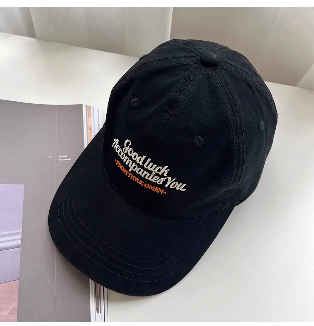 Women Washed Letter Embroidery Cap Navy 2025 — feature 20