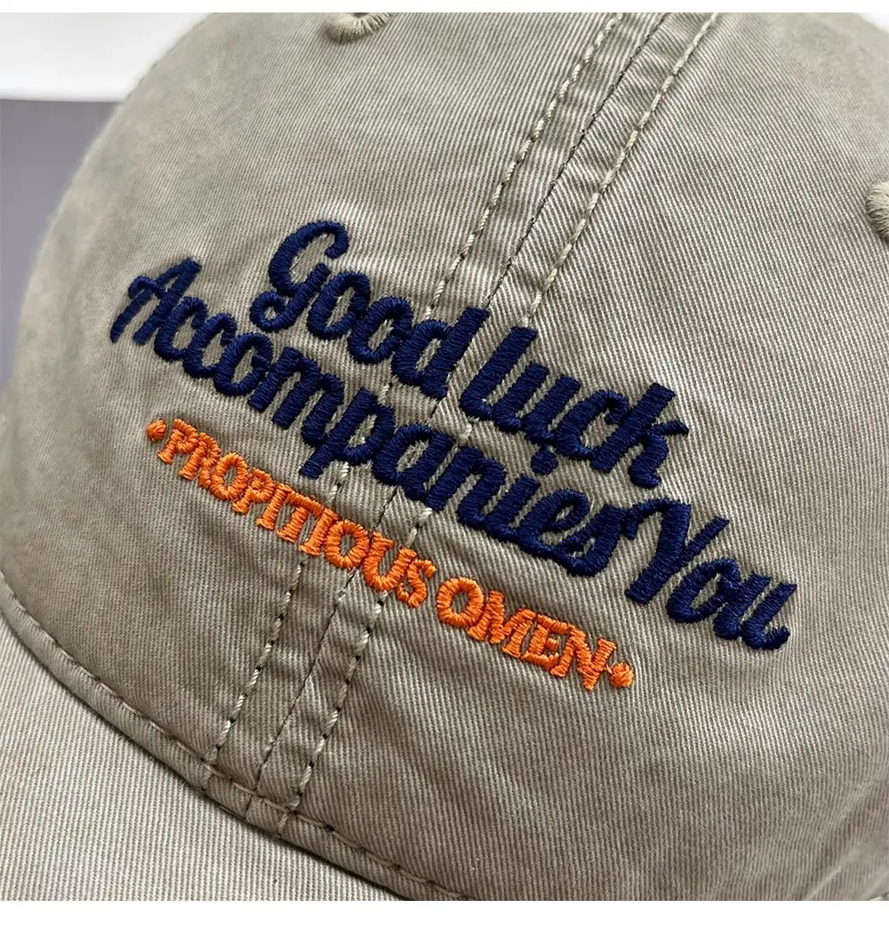 Women Washed Letter Embroidery Cap Navy 2025 — feature 7