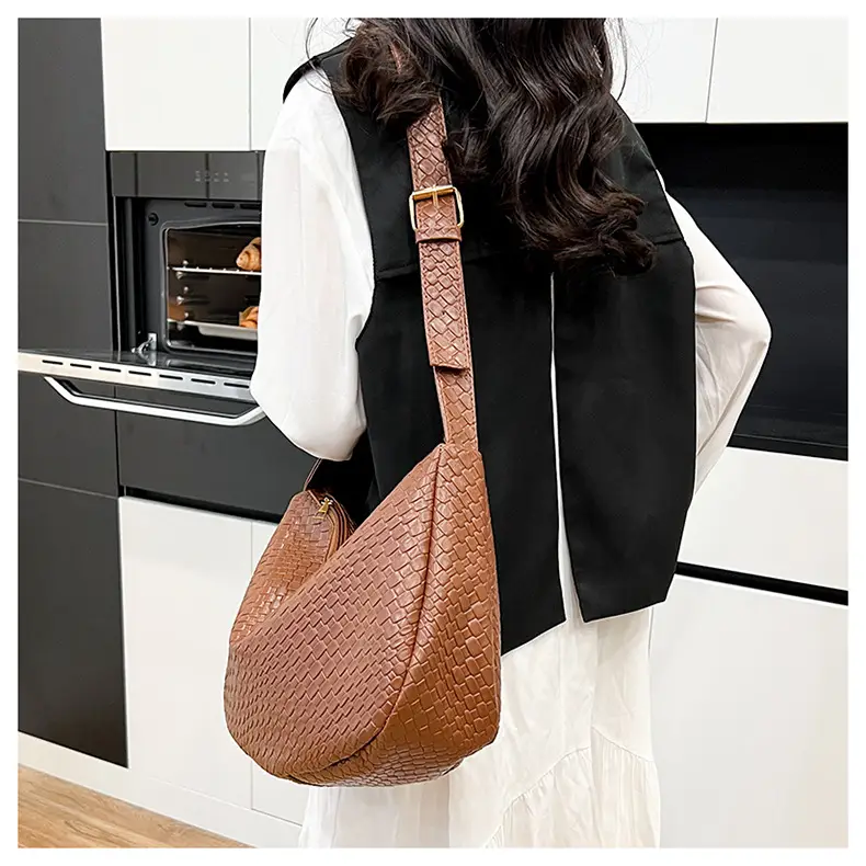 Black Croc-Textured Crossbody Bag for Women — feature 10
