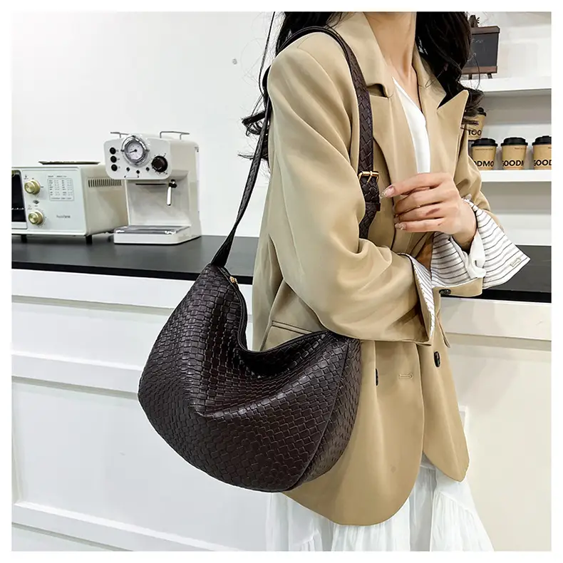 Black Croc-Textured Crossbody Bag for Women — feature 13