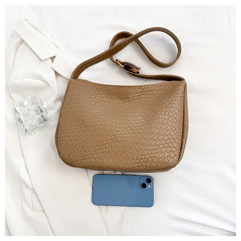 Black Croc-Textured Crossbody Bag for Women — feature 14