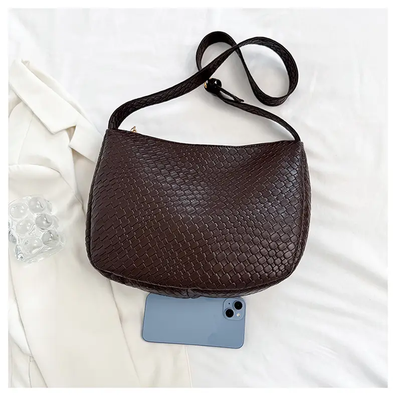 Black Croc-Textured Crossbody Bag for Women — feature 17