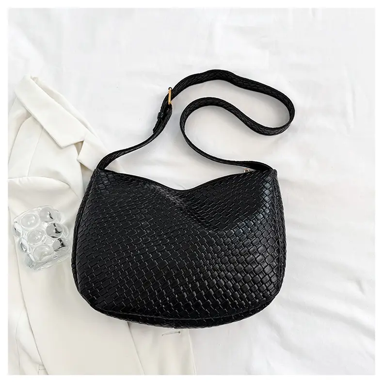 Black Croc-Textured Crossbody Bag for Women — feature 21