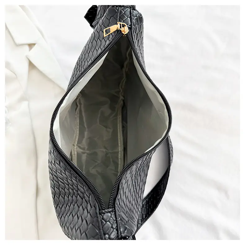 Black Croc-Textured Crossbody Bag for Women — feature 22
