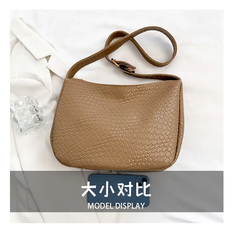 Black Croc-Textured Crossbody Bag for Women — feature 4