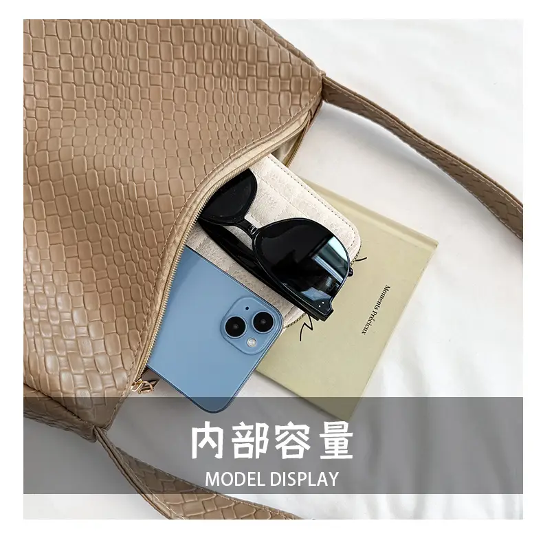 Black Croc-Textured Crossbody Bag for Women — feature 9