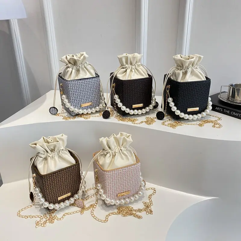 Luxury French Pearl Chain Satchel Bag for Women
