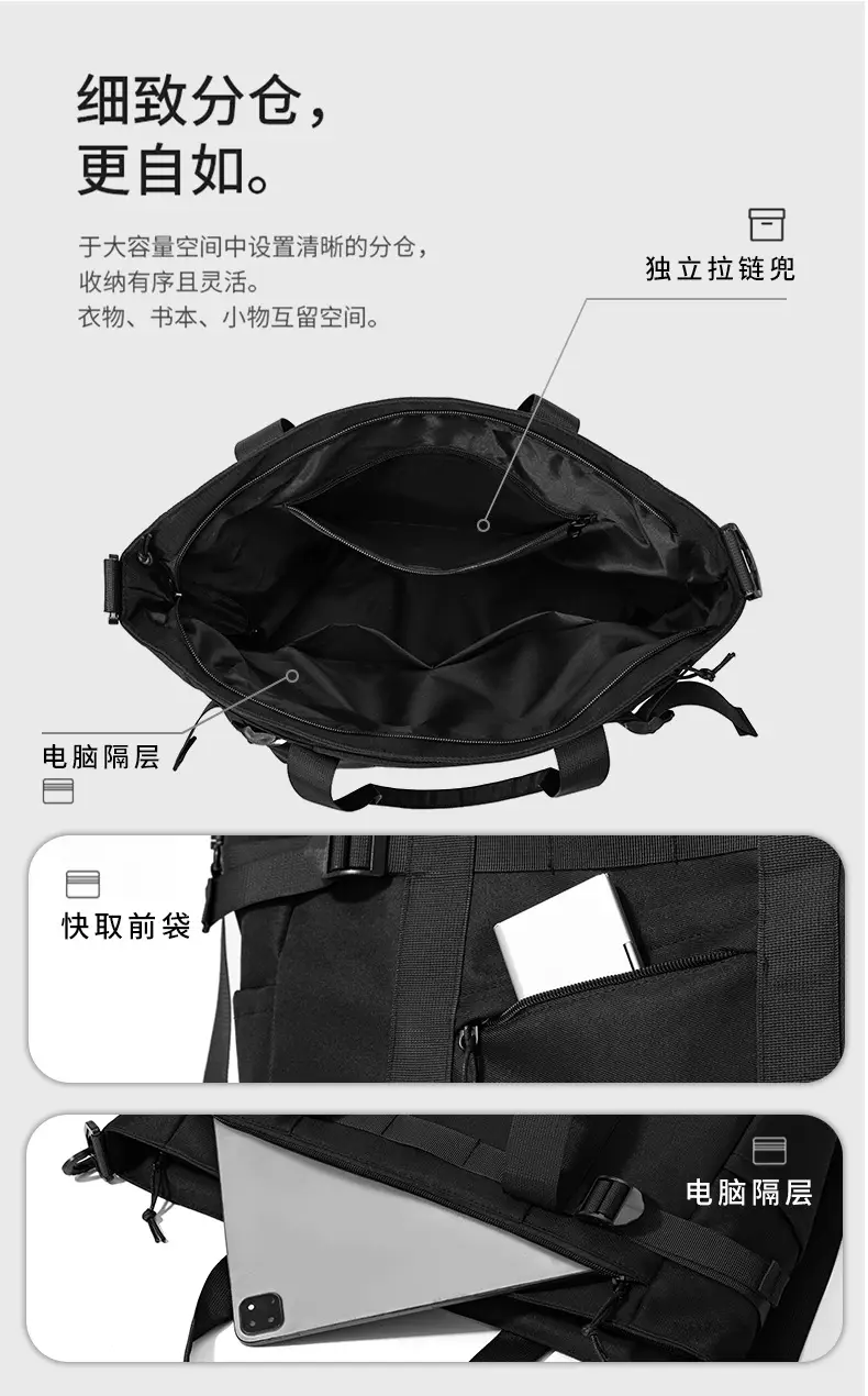 Japanese Style College Student Crossbody Bag Large Capacity Solid Color Tote Bag Commuter Bag — feature 13