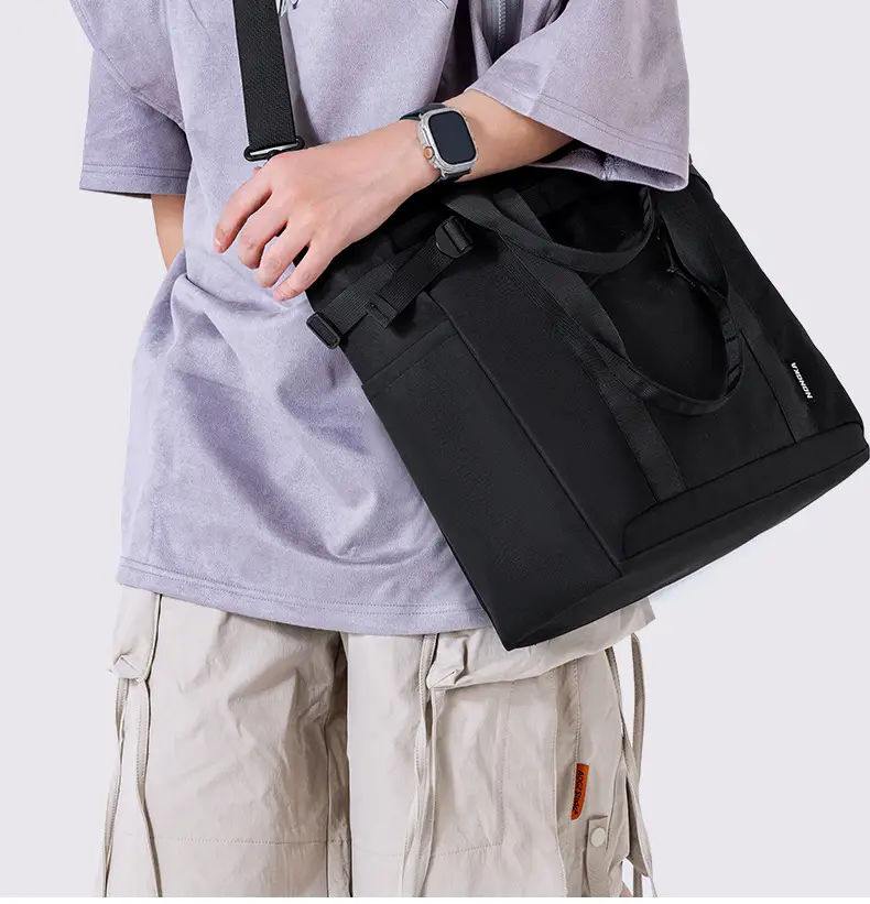 Japanese Style College Student Crossbody Bag Large Capacity Solid Color Tote Bag Commuter Bag — feature 17