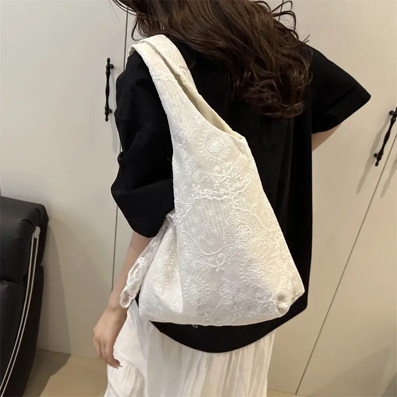 White Lace Shoulder Bag for Women Summer Use - Image 4