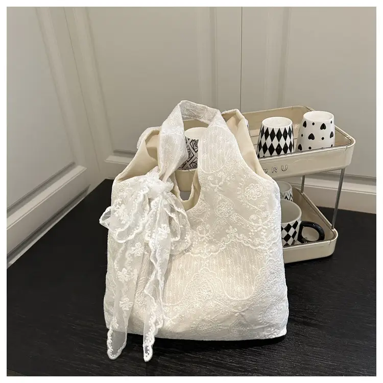 White Lace Shoulder Bag for Women Summer Use — feature 9