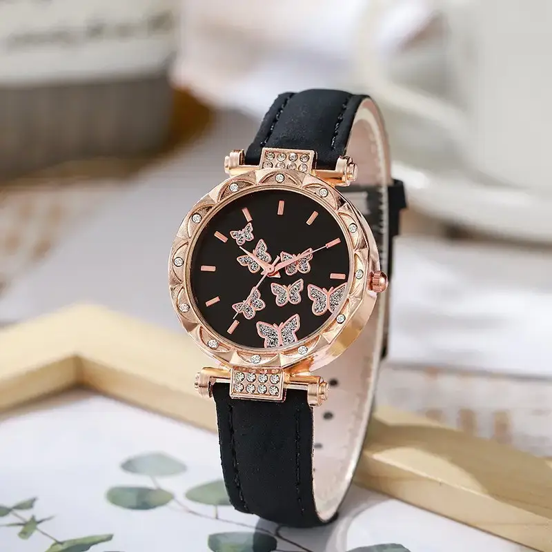Women Butterfly Watch Red Strap Quartz Watch - Image 8
