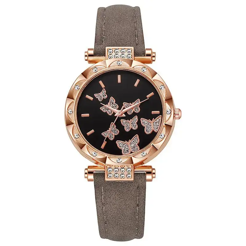 Women Butterfly Watch Red Strap Quartz Watch — feature 10