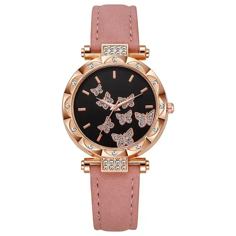 Women Butterfly Watch Red Strap Quartz Watch — feature 4