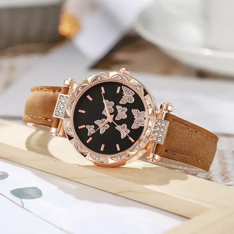 Women Butterfly Watch Red Strap Quartz Watch — feature 6