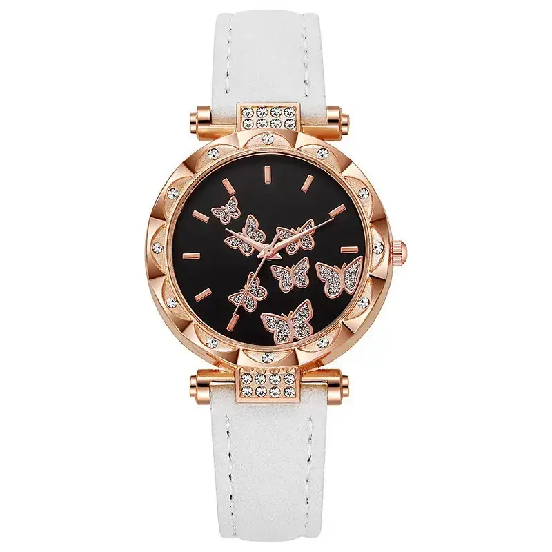 Women Butterfly Watch Red Strap Quartz Watch — feature 8