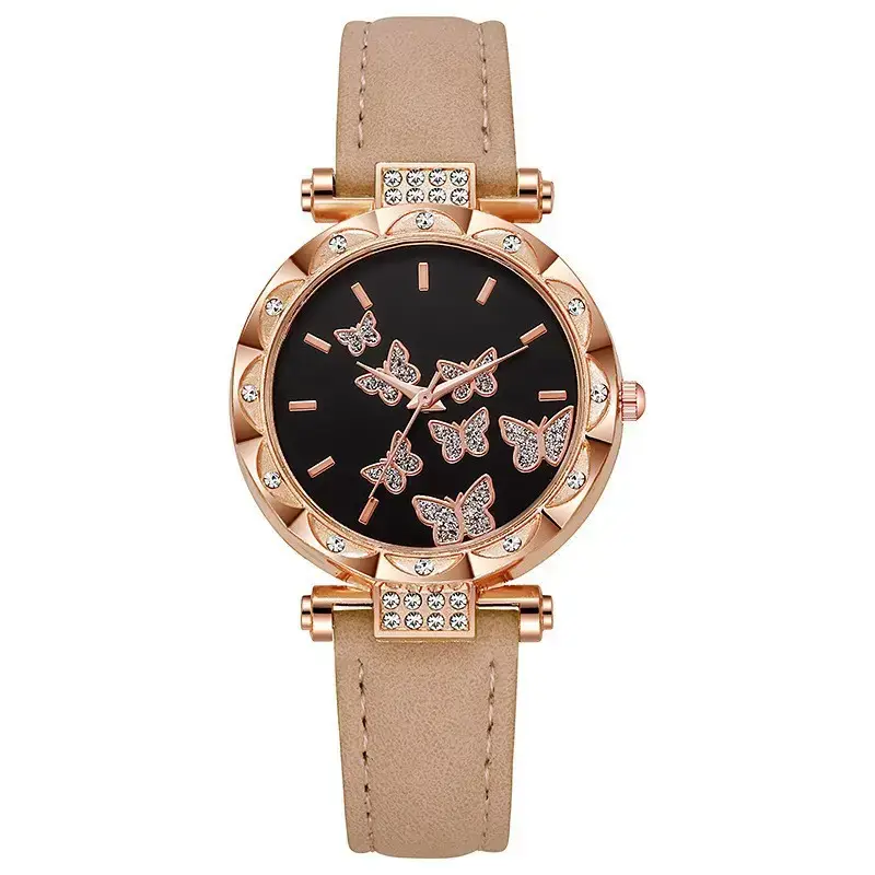 Women Butterfly Watch Red Strap Quartz Watch — feature 9