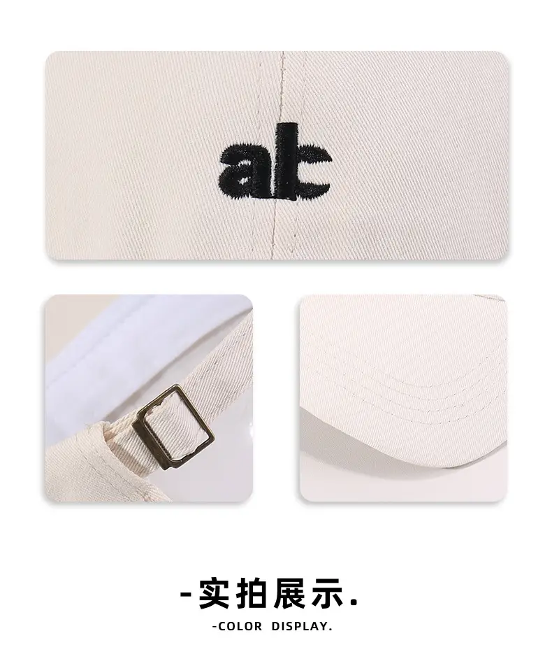 Women Japanese Letter Embroidery Cap White Black — feature 4