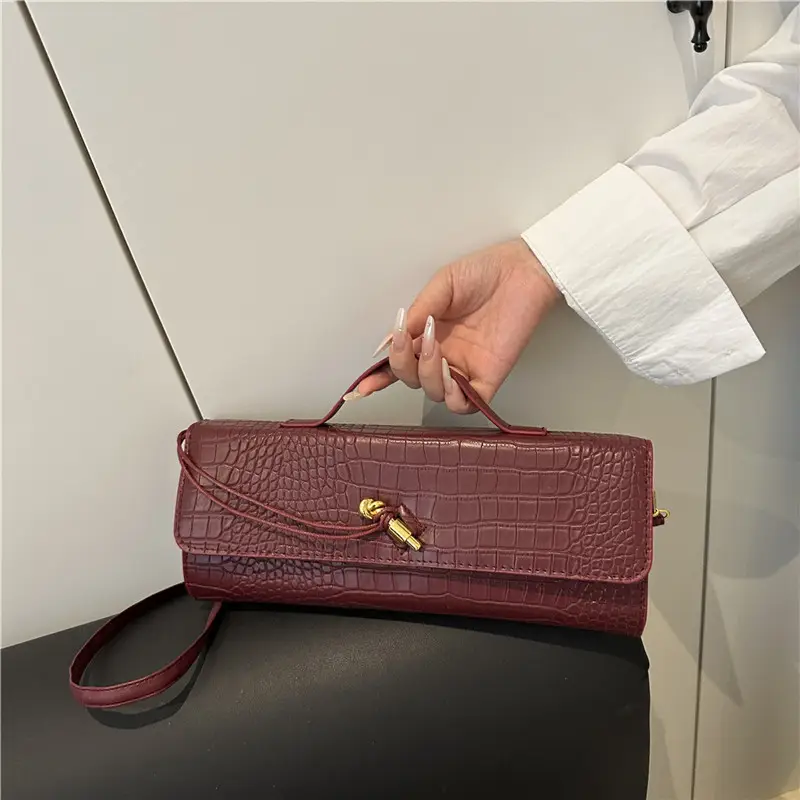 White Diagonal Lock Crossbody Bag for Women - Image 6