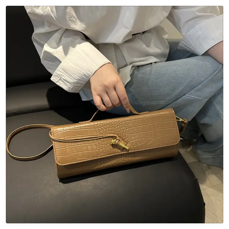 White Diagonal Lock Crossbody Bag for Women — feature 17