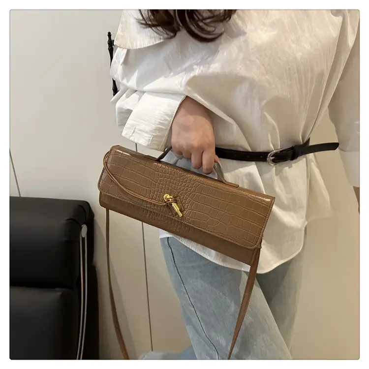 White Diagonal Lock Crossbody Bag for Women — feature 18