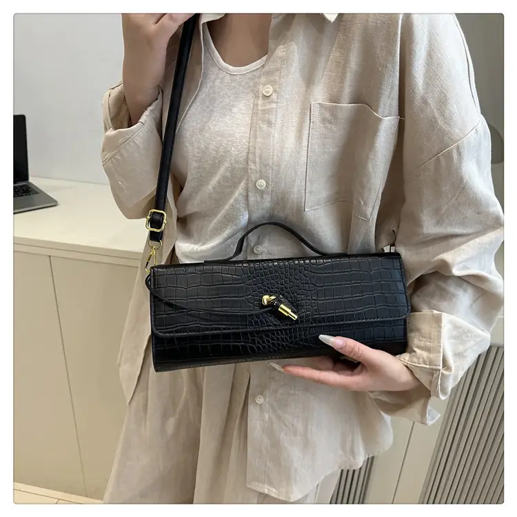 White Diagonal Lock Crossbody Bag for Women — feature 22