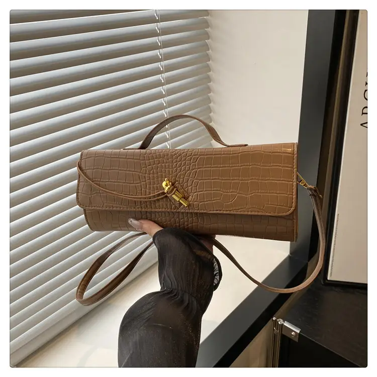 White Diagonal Lock Crossbody Bag for Women — feature 23