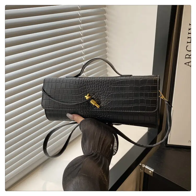 White Diagonal Lock Crossbody Bag for Women — feature 26