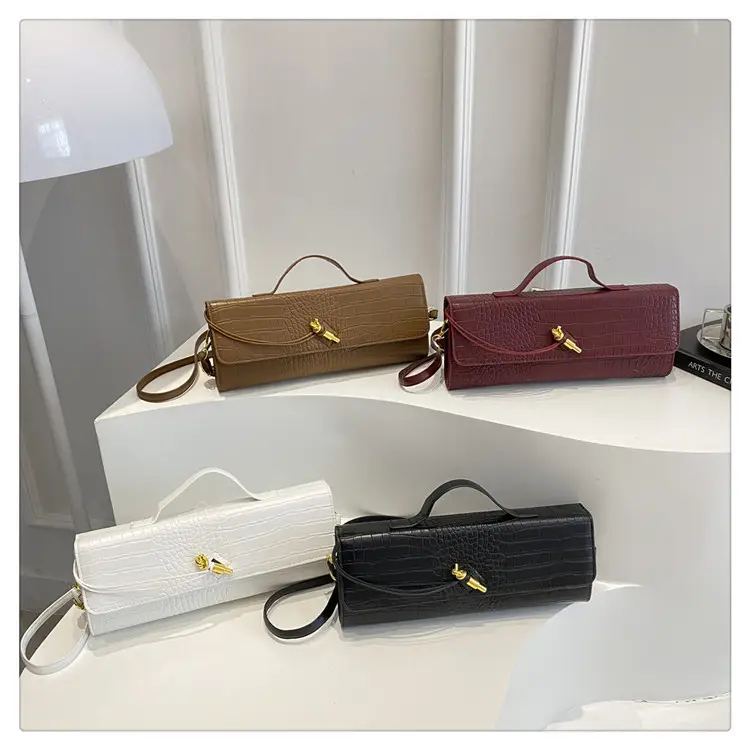 White Diagonal Lock Crossbody Bag for Women — feature 27