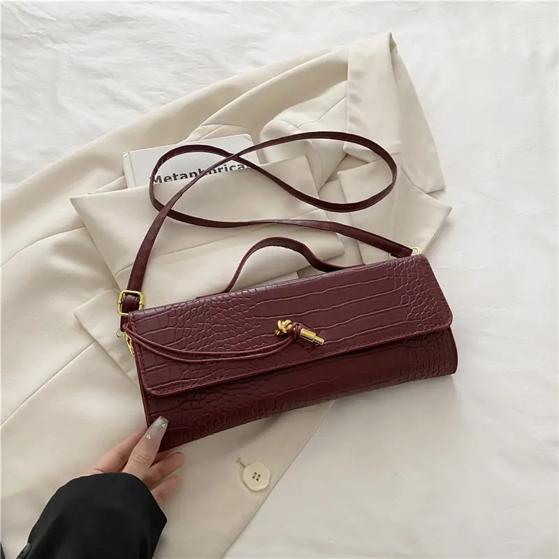 White Diagonal Lock Crossbody Bag for Women - Image 3