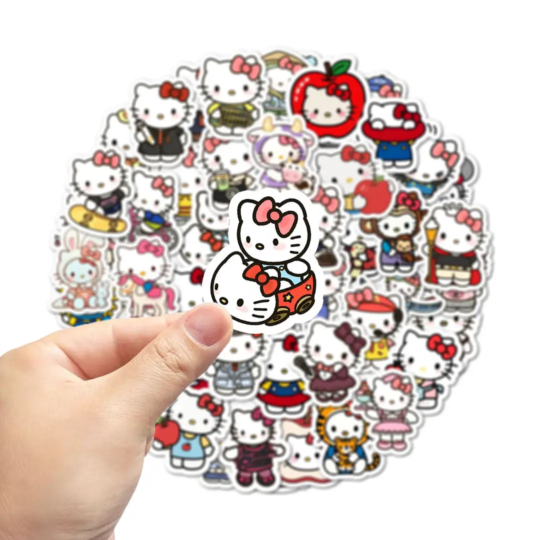 100 Pieces of Kitty Cat Original Hand-Painted Graffiti Stickers DIY Decorative Water Cup Tablet Handbook Waterproof Stickers - Image 4