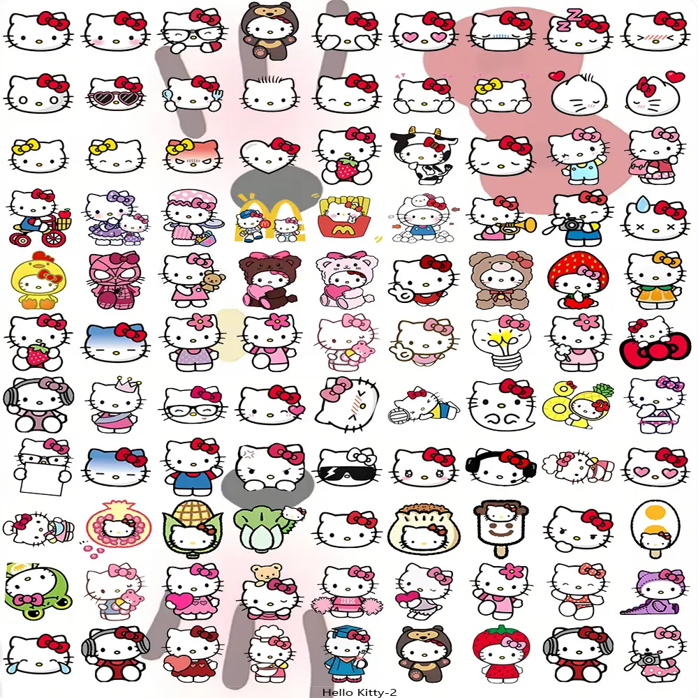 100 Pieces of Kitty Cat Original Hand-Painted Graffiti Stickers DIY Decorative Water Cup Tablet Handbook Waterproof Stickers - Image 7