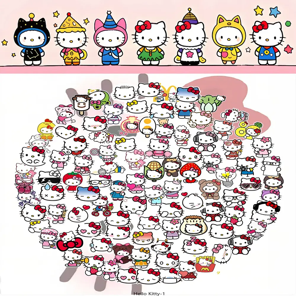 100 Pieces of Kitty Cat Original Hand-Painted Graffiti Stickers DIY Decorative Water Cup Tablet Handbook Waterproof Stickers — feature 10